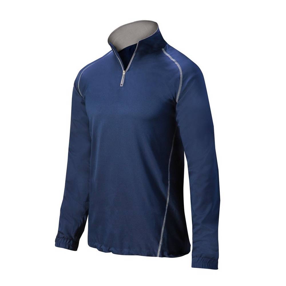 Mizuno Comp 1/4 Zip Batting - Erkek Mont - Lacivert Türkiye (JQWYCP-976)